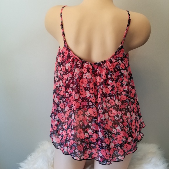 Express Floral Flared Swing Top XS - Picture 3 of 6